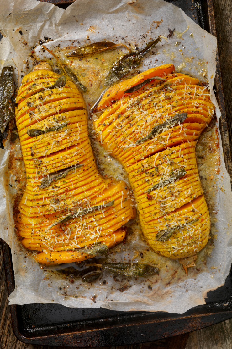 Photo de Butternut au chèvre façon hasselback