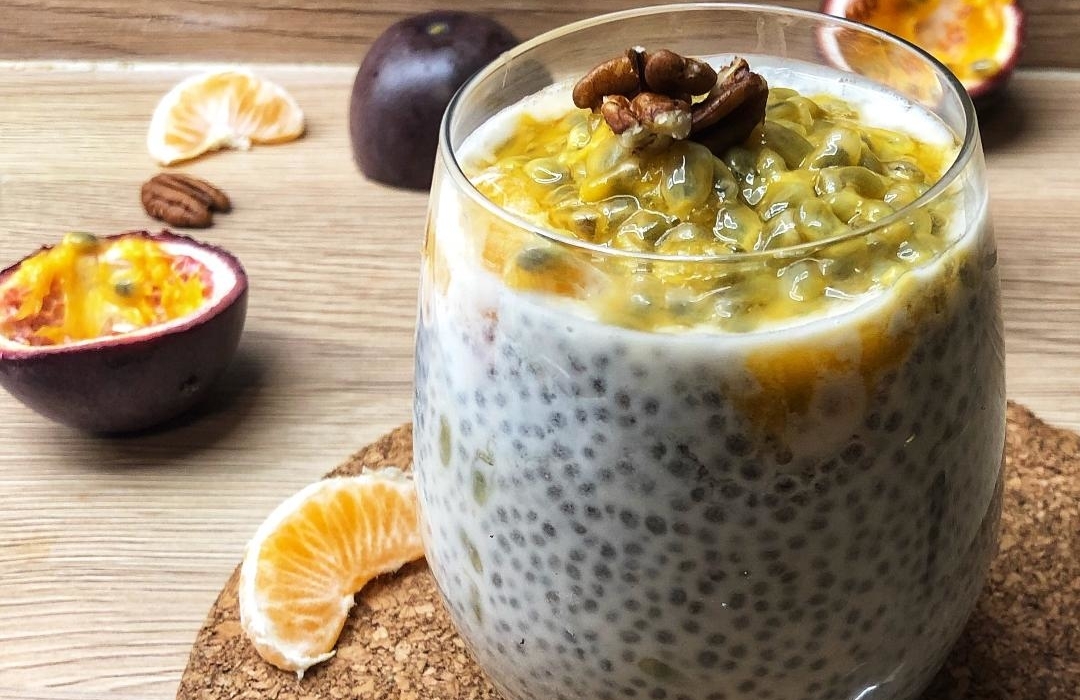Photo d'un délicieux pudding de chia.