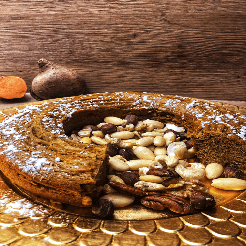 Ceci est une photographie de gâteau à la patate douce sans gluten-zenglutenfree