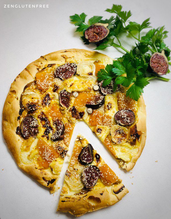 Voici une photo de Tarte fine potiron chevre Figue miel