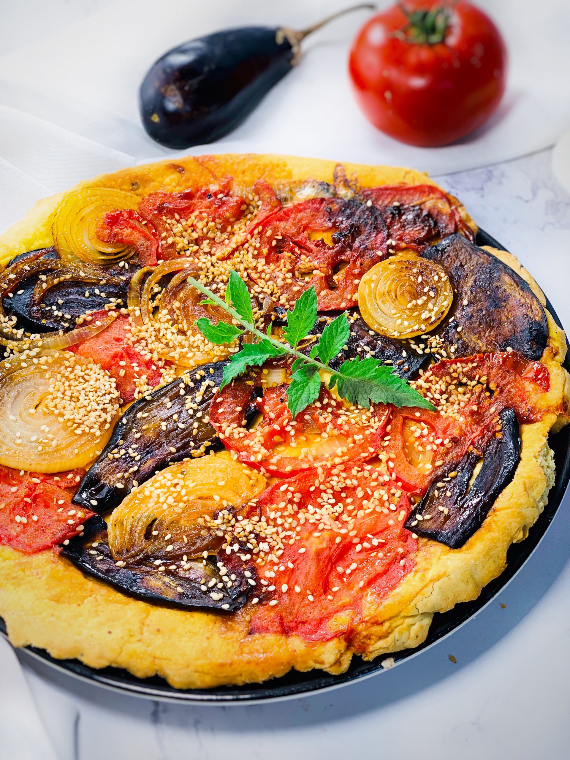 Ceci est une photographie tarte tatin de légumes sans gluten vegan-zenglutenfree