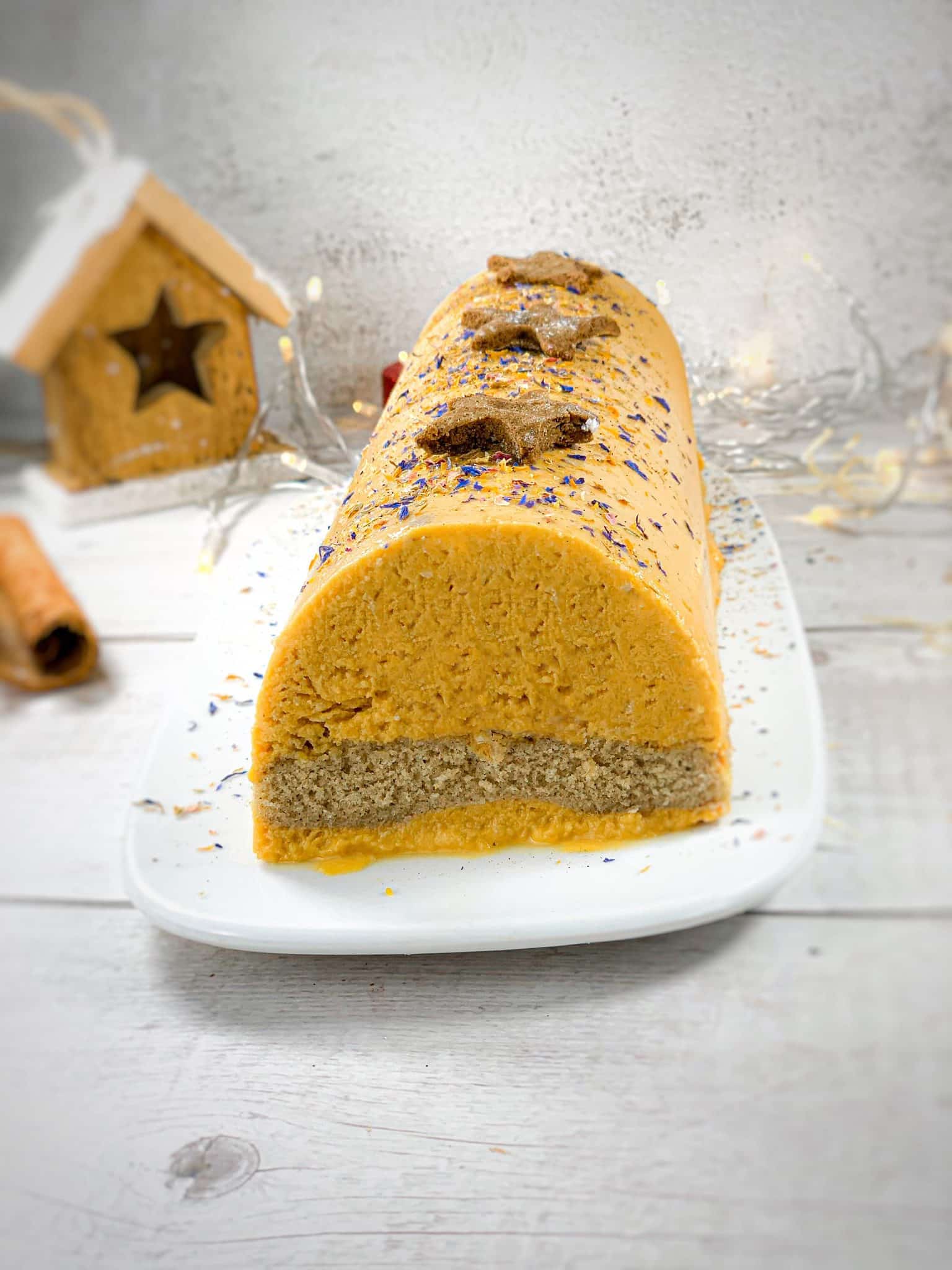 Ceci est une photographie de buche glacée au butternut sans gluten