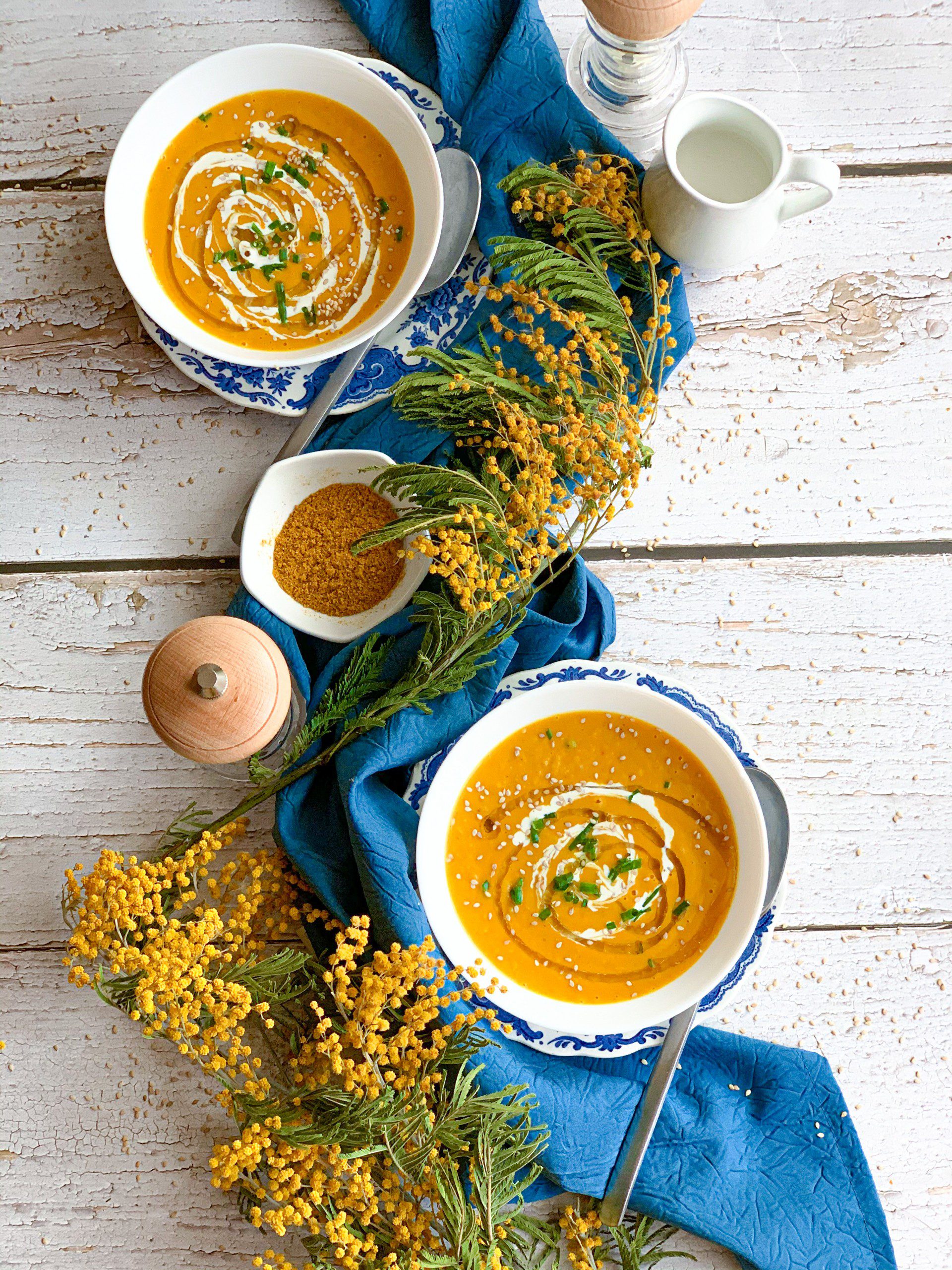 Ceci est une photographie de soupe velouté butternut curry coco-zenglutenfree