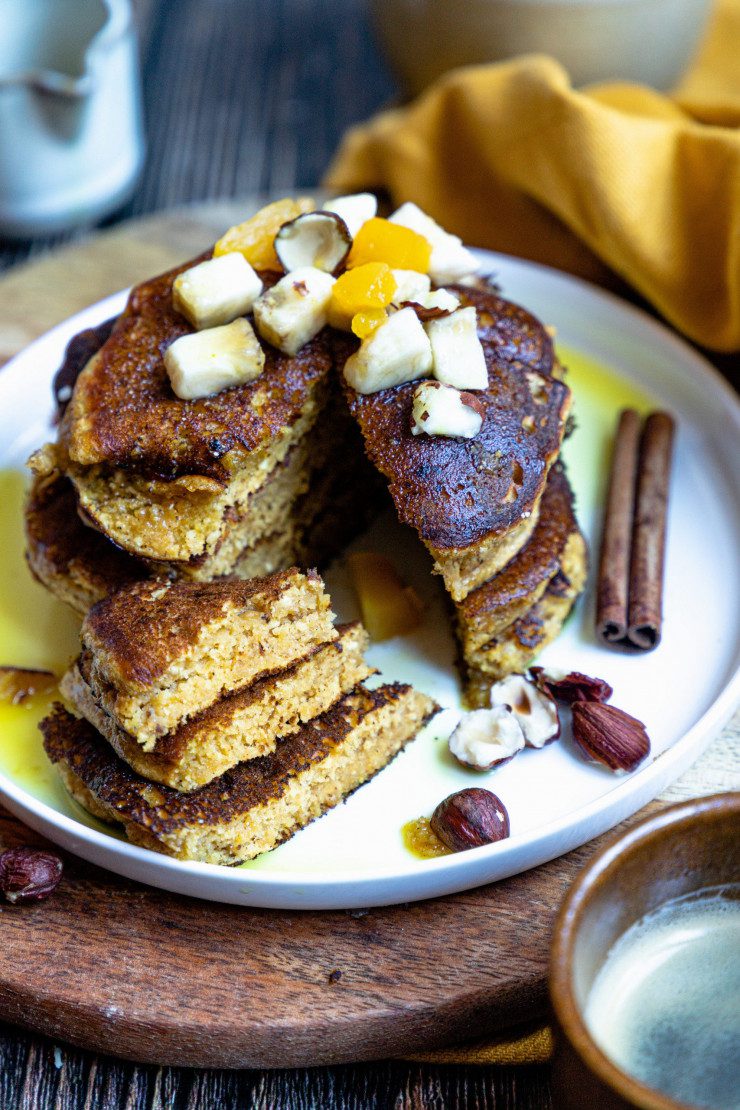 Ceci est une photographie de pancakes à la courge sans gluten-zenglutenfree