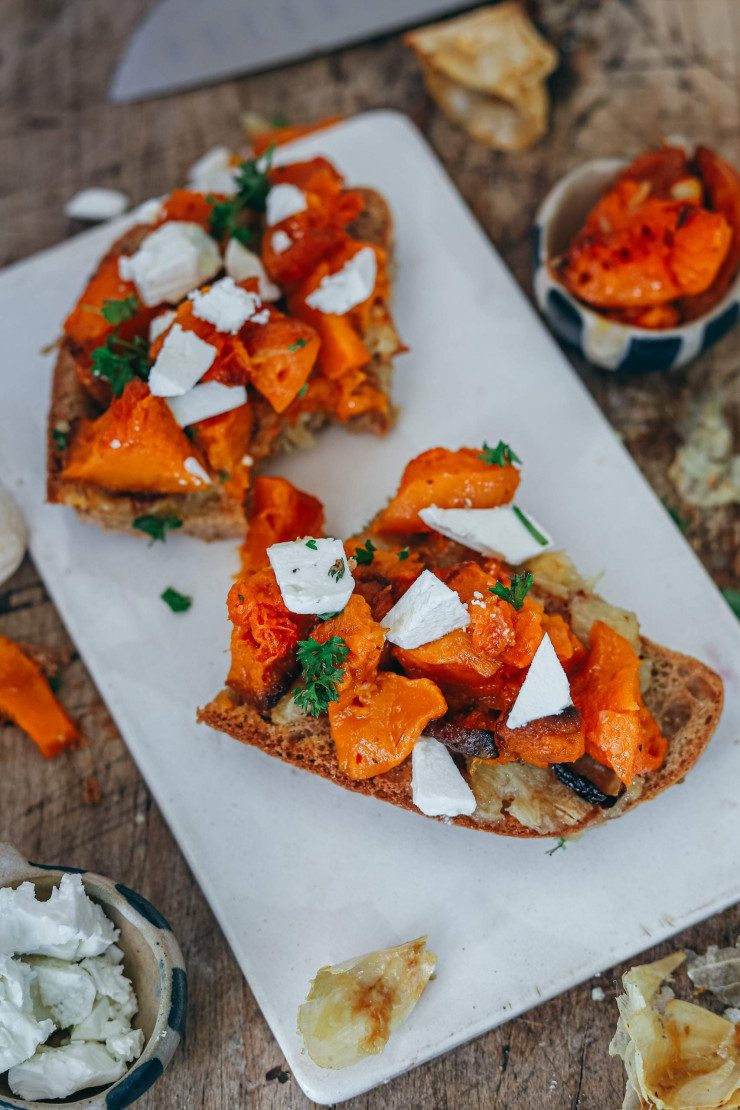 Ceci est une photographie tartines de butternut sans gluten-zenglutenfree