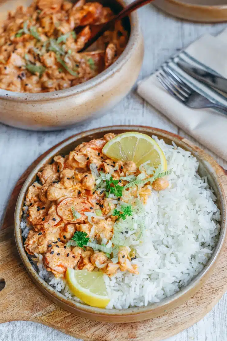 Ceci est une photographie de curry de carottes et pois chiches -zenglutenfree
