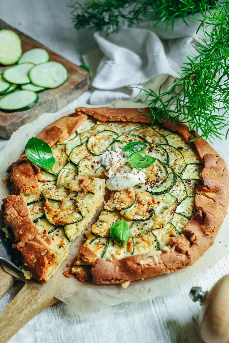 Ceci est une photographie de Tarte fine à la courgette sans gluten-zenglutenfree