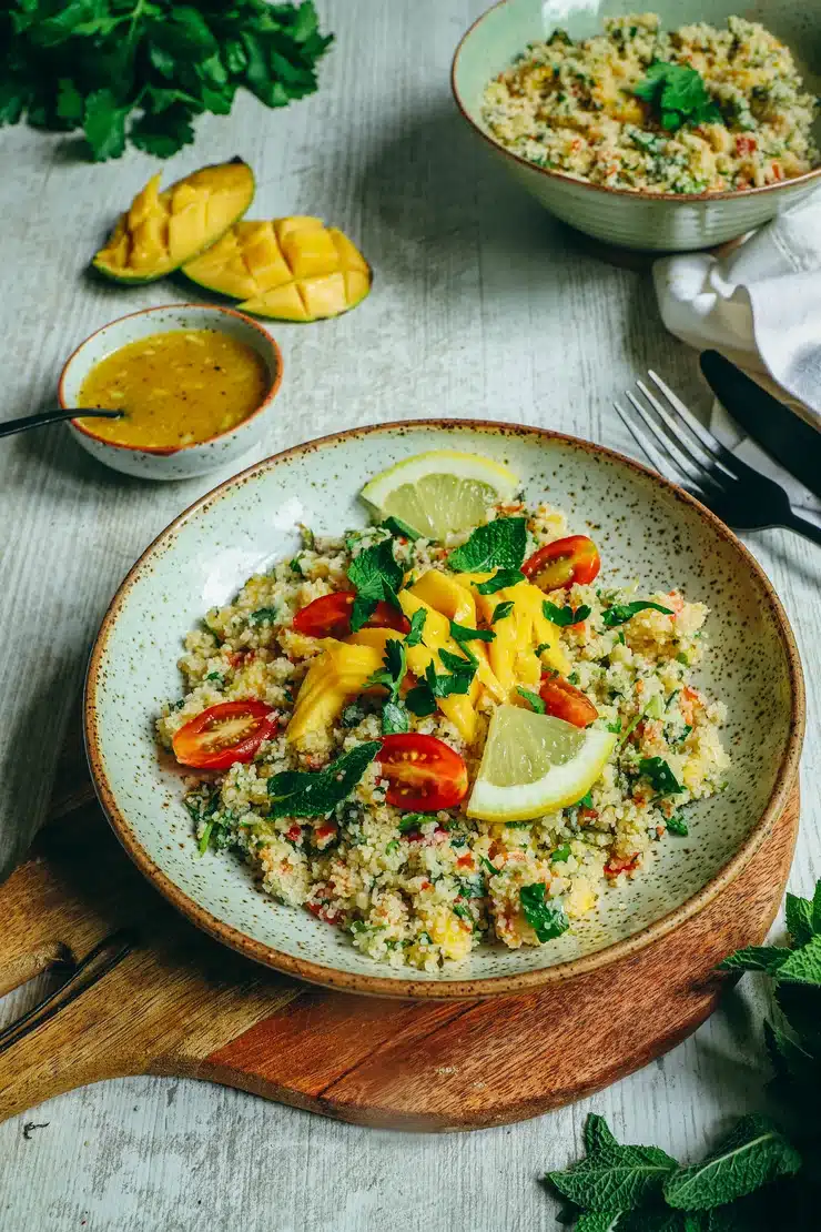 Ceci est une photographie de Taboulé de fonio sans gluten-zenglutenfree