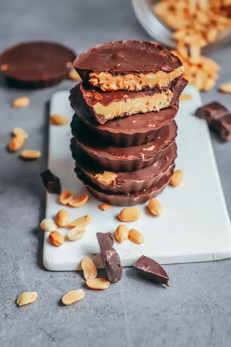 Ceci est une photographie de Bouchées gourmandes chocolat-cacahuètes-zenglutenfree