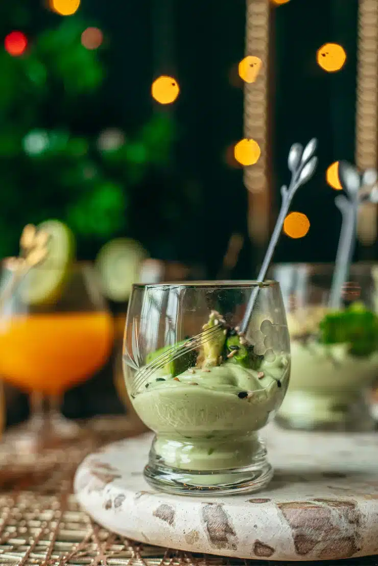 Ceci est photographie de verrines de crème d'avocat-zenglutenfree