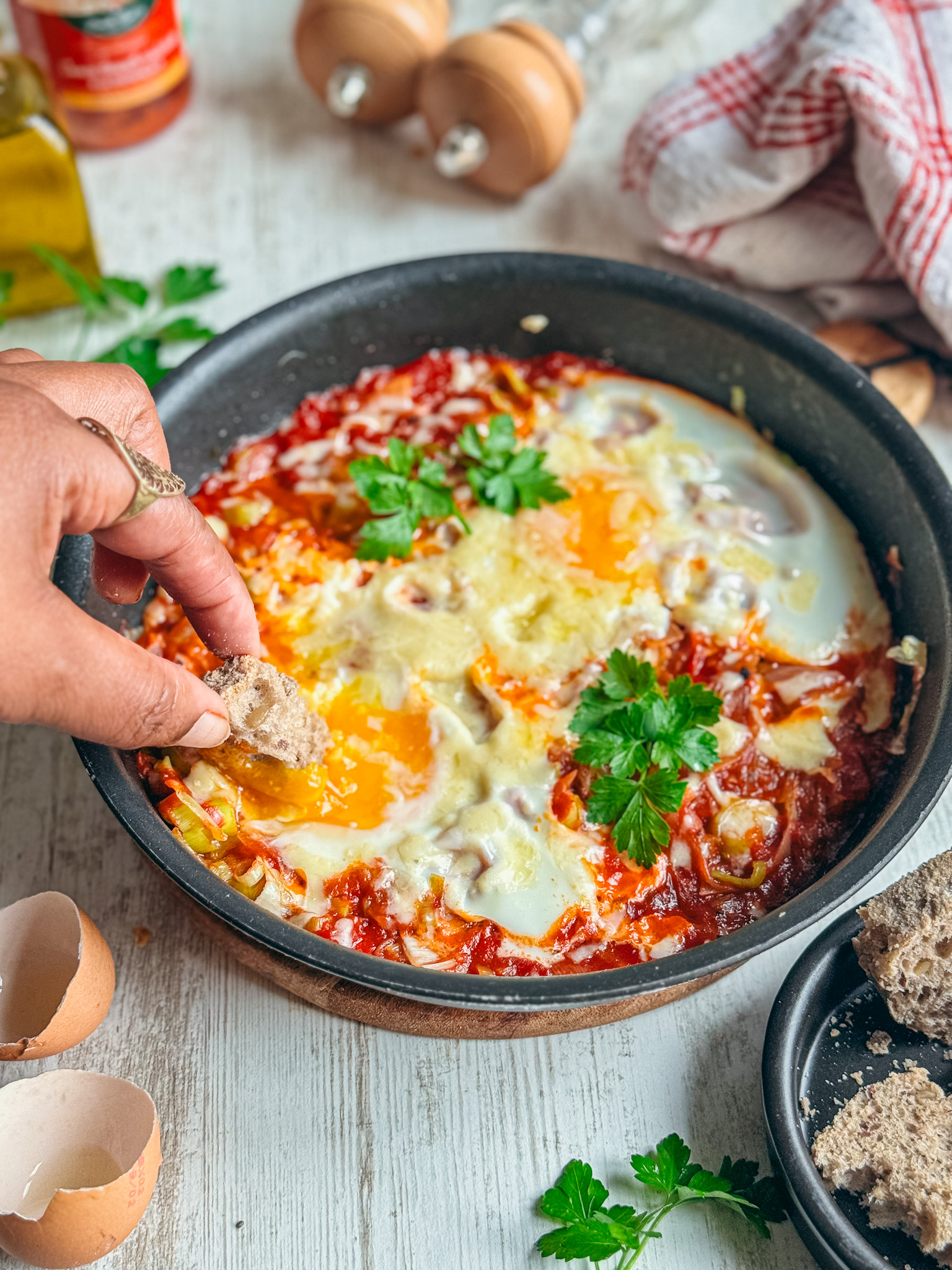 Voici une photo de recette de Chakchouka de poireaux