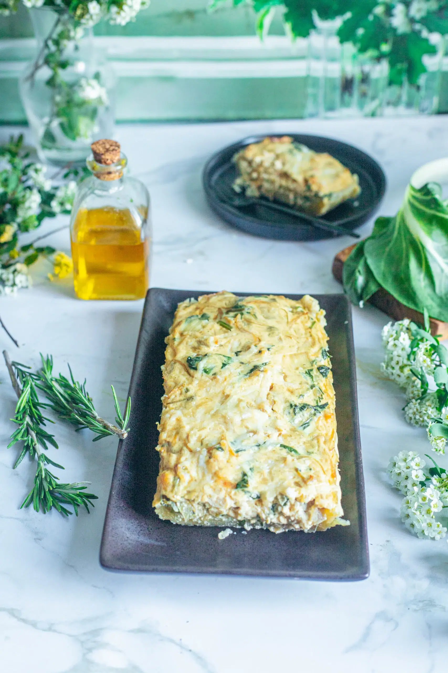 ceci est une quiche aux blettes et au chevre