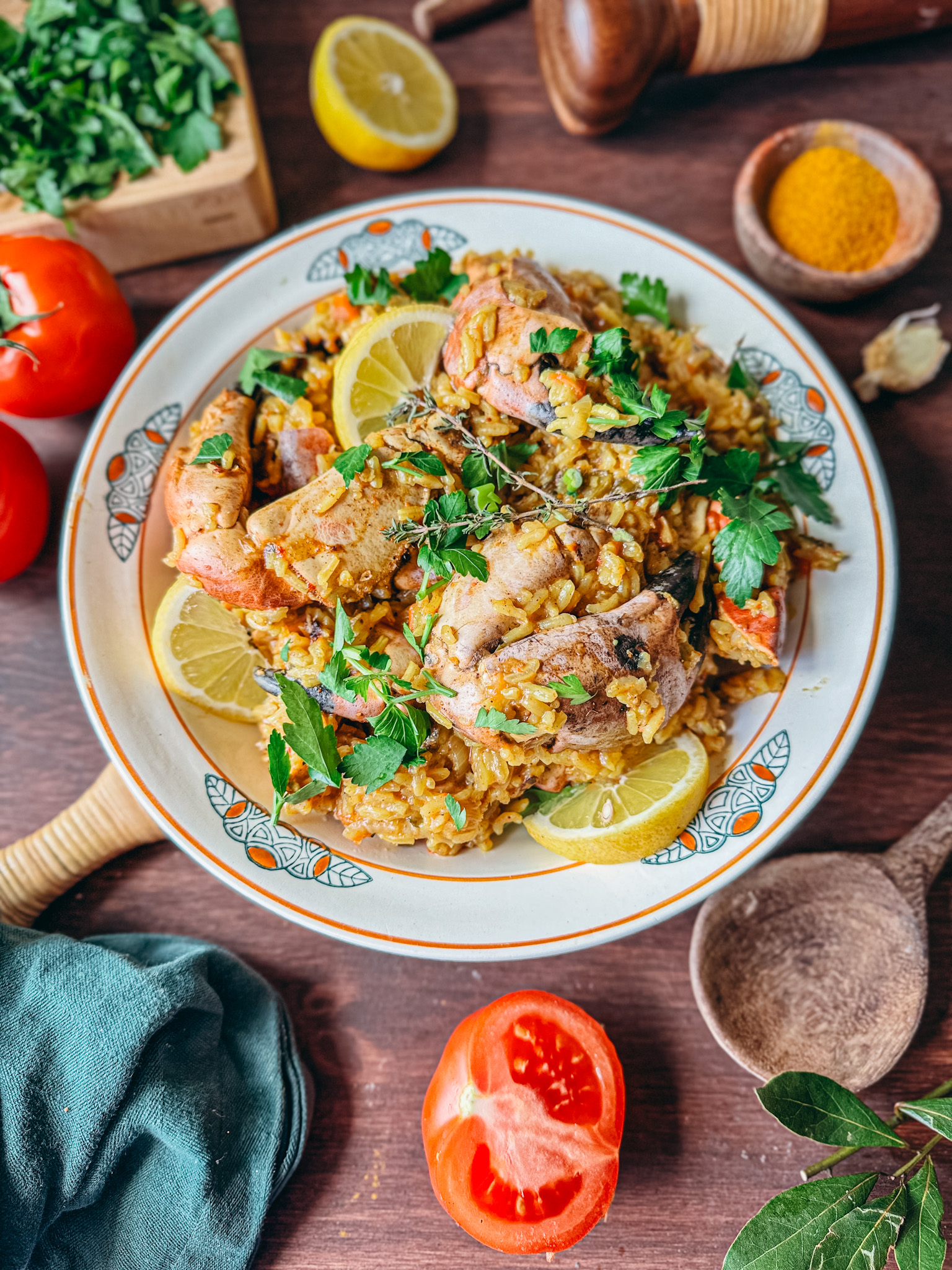 Matoutou de crabe sans gluten, plat traditionnel antillais au riz et colombo.